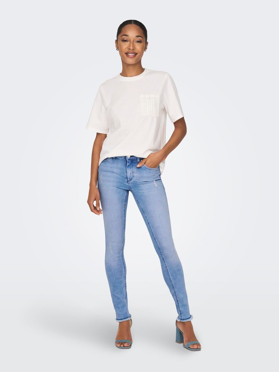 ONLBLUSH Mittlere Taille Skinny Fit Jeans Light Blue Denim
