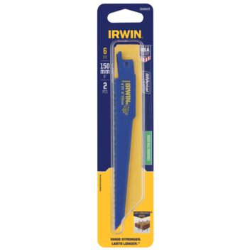 Irwin reciprozaagblad vertanding 6T bi-metaal voor hout met spijkers - 2 stuks - 150 mm