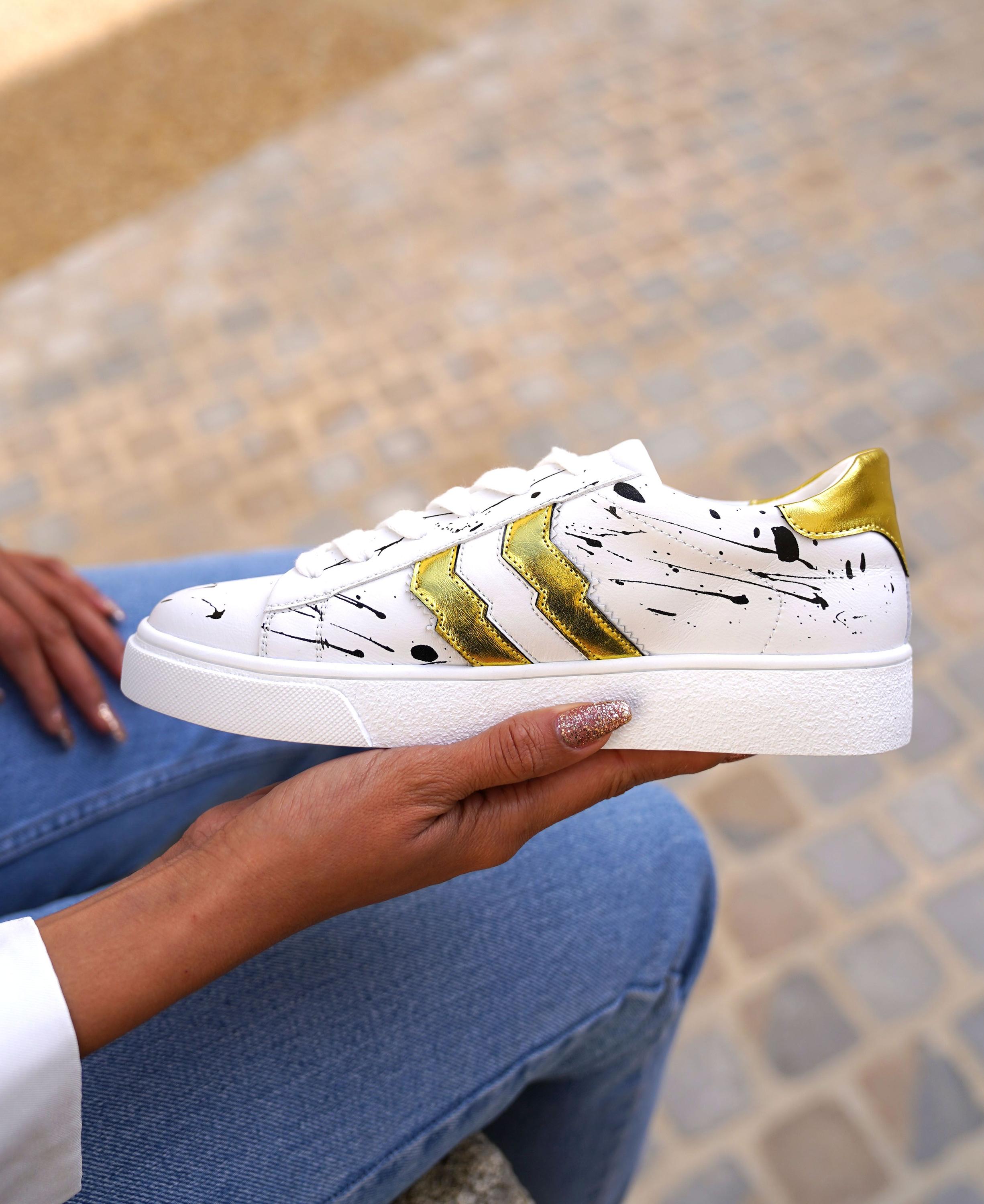 Sneakers Artistiques Éclaboussure d'Encre