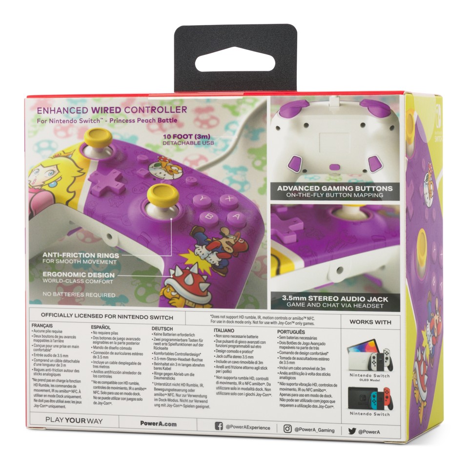 PowerA Enhanced Wired Controller - Nintendo Switch - Princess Peach Battle