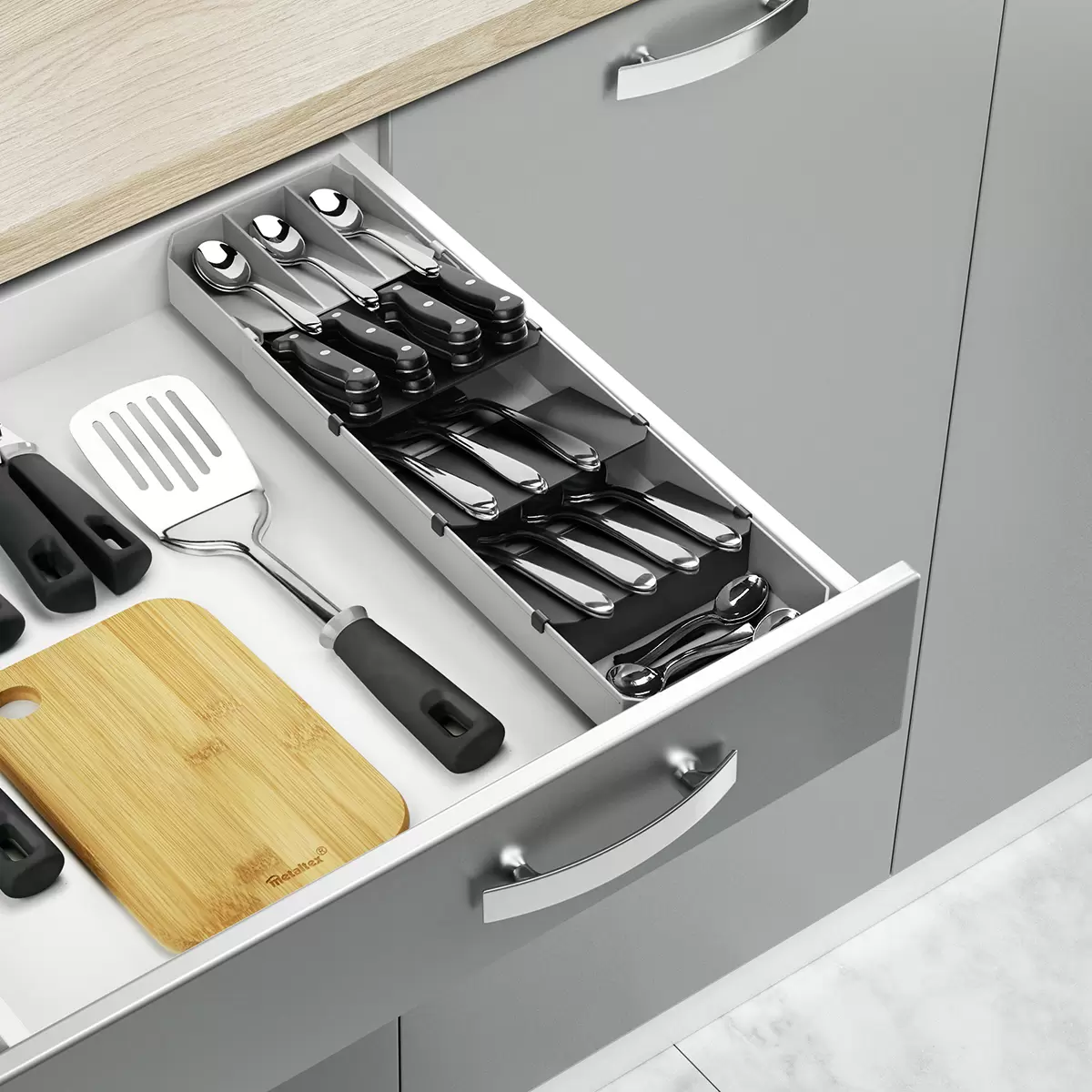 Besteck Organizer Uni-Fit dunkelgrau,hellgrau