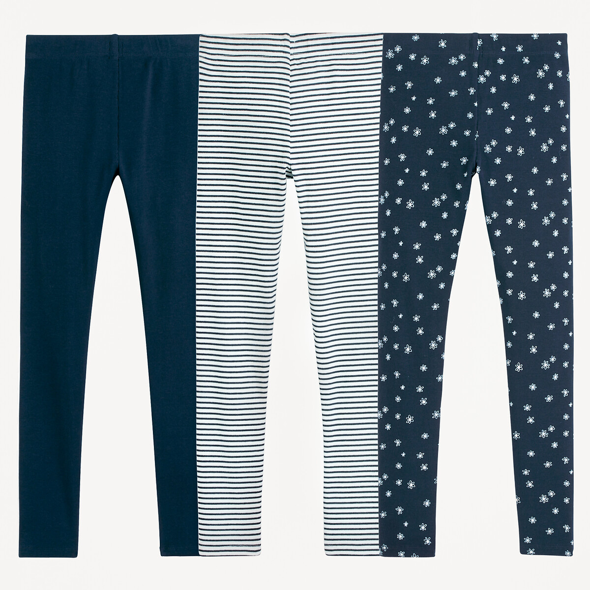 COLEÇÃO LA REDOUTE<br>Conjunto de 3 leggings de 18 meses a 14 anos