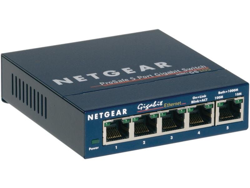 Netgear Switch GS105 5 Port Unmanaged Switch, 5-Port, 10/100/1000 Mbps