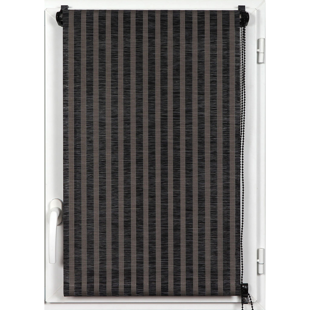 Store enrouleur tamisant effet bambou noir 45x180cm