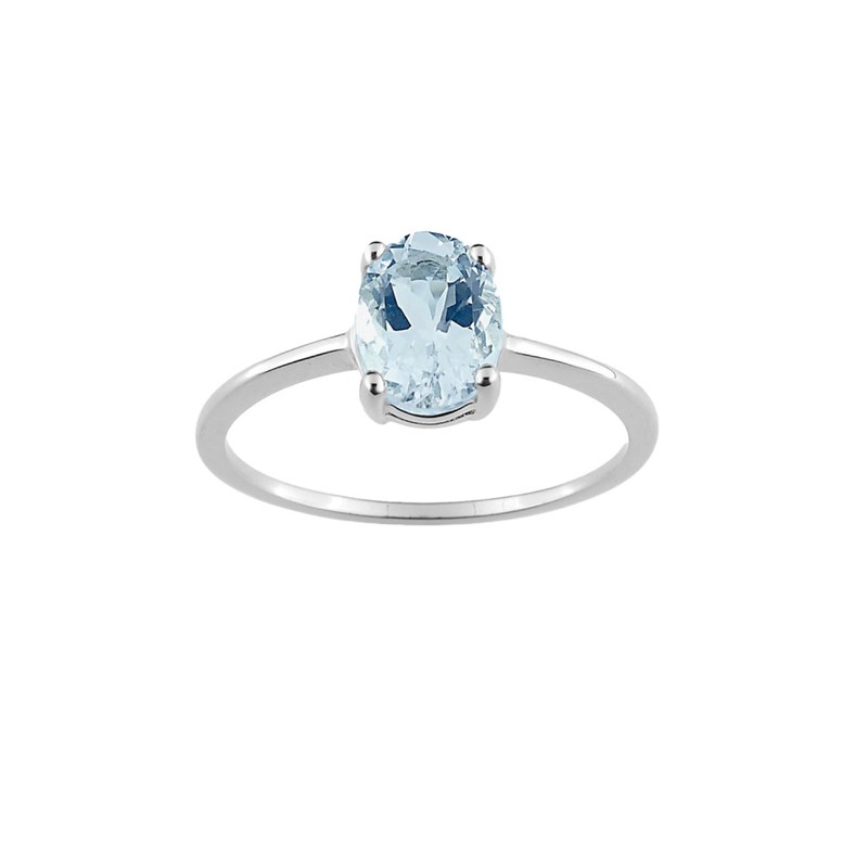 Bague Femme - aigue marine - Or 18 Carats