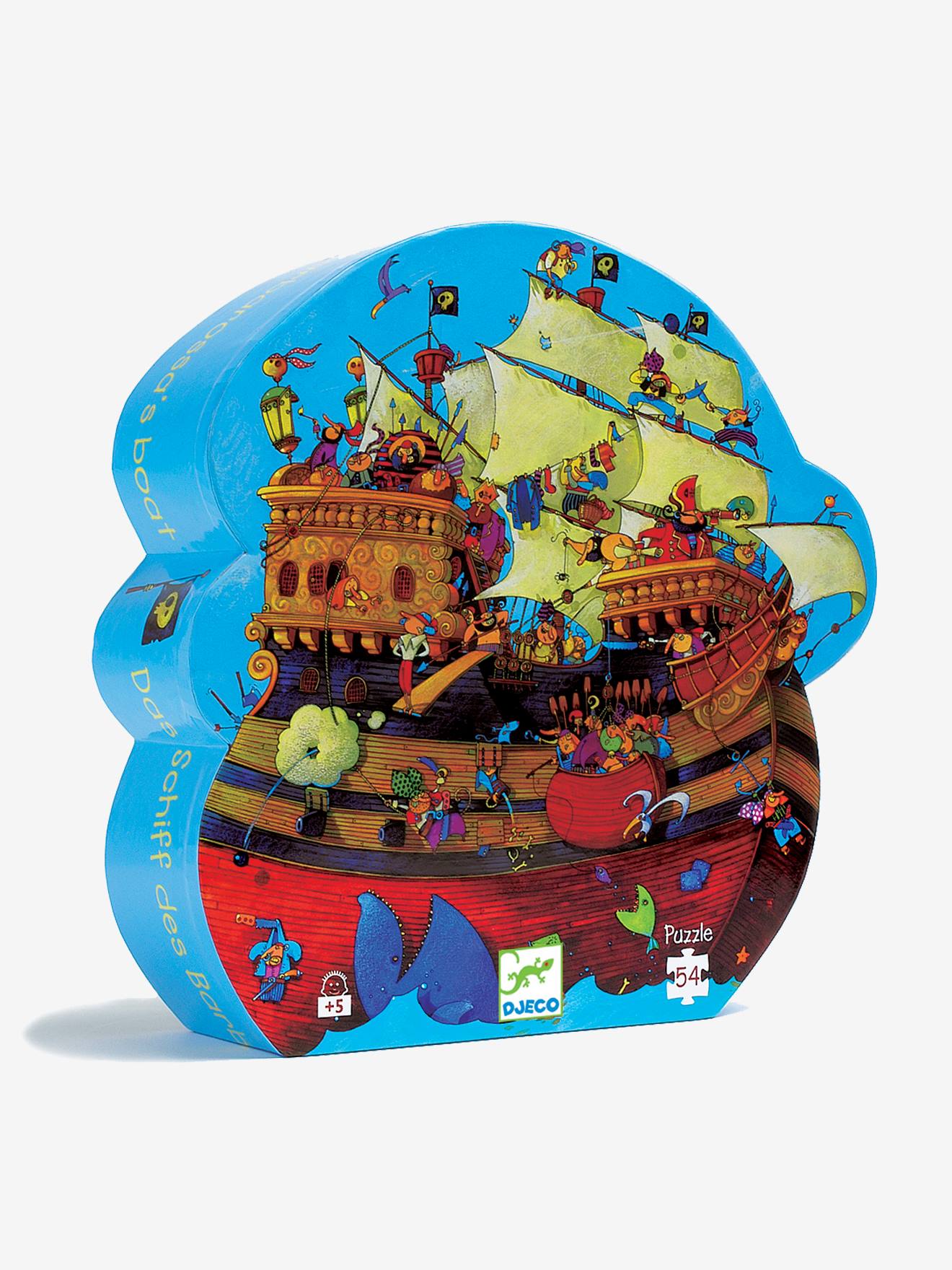 Quebra-cabeça de navio pirata com 54 peças DJECO multicolorido