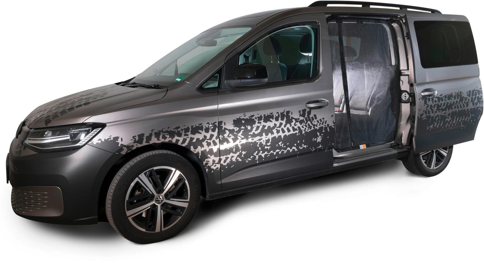 Mayr Van Schiebetürenmoskitonetz mit Reißverschluss für Caddy V (kurz)/ Connect (kurz) mit  Maschenweite Fine-mesh  für Fahrerseite links