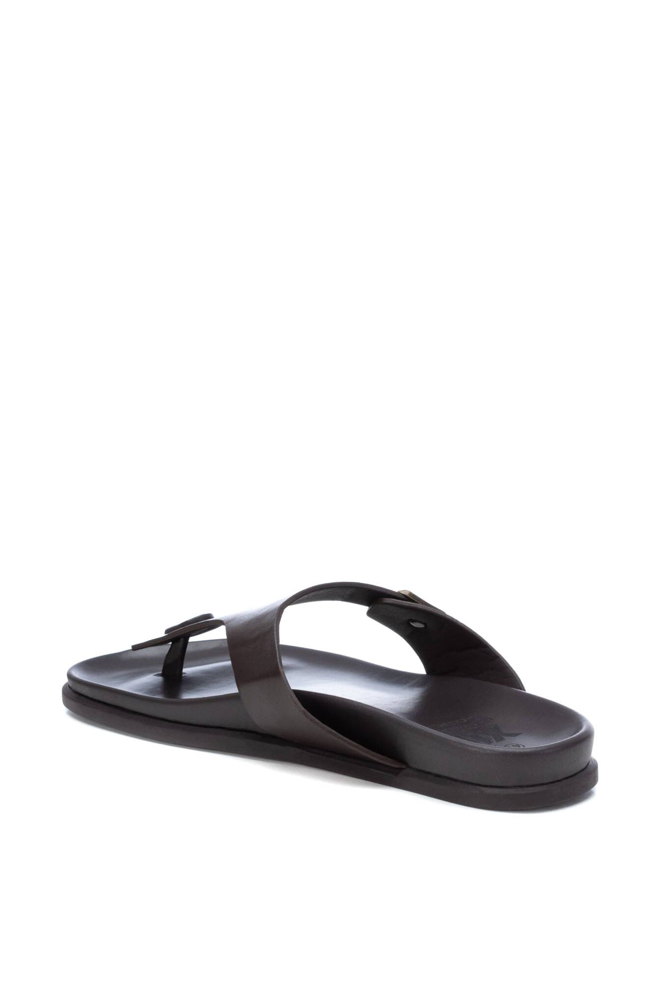 Sandália masculina com aparência de couro, Xti - marrom escuro