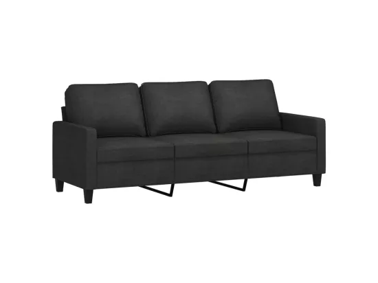 Canapé à 3 places Noir 180 cm Tissu