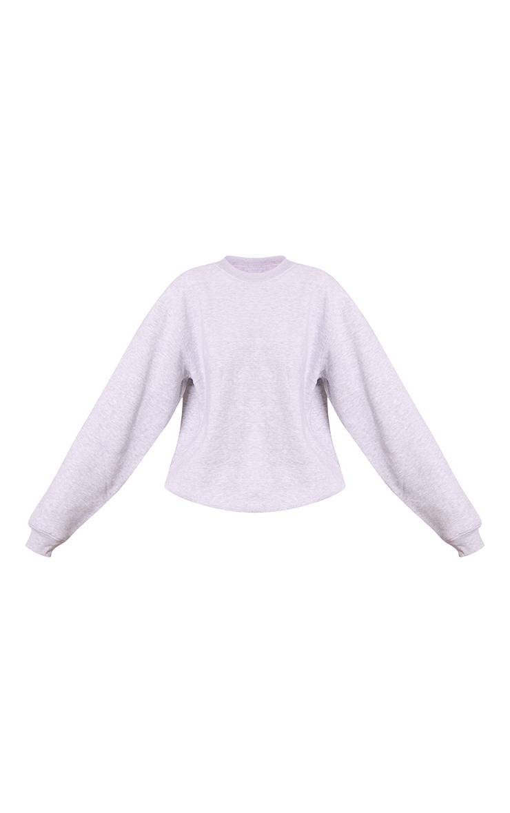 Gris Cendré Sweat-shirt Col Rond Oversize Tall