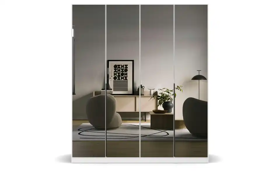 Drehtürenschrank Skyla Weiß 181 cm