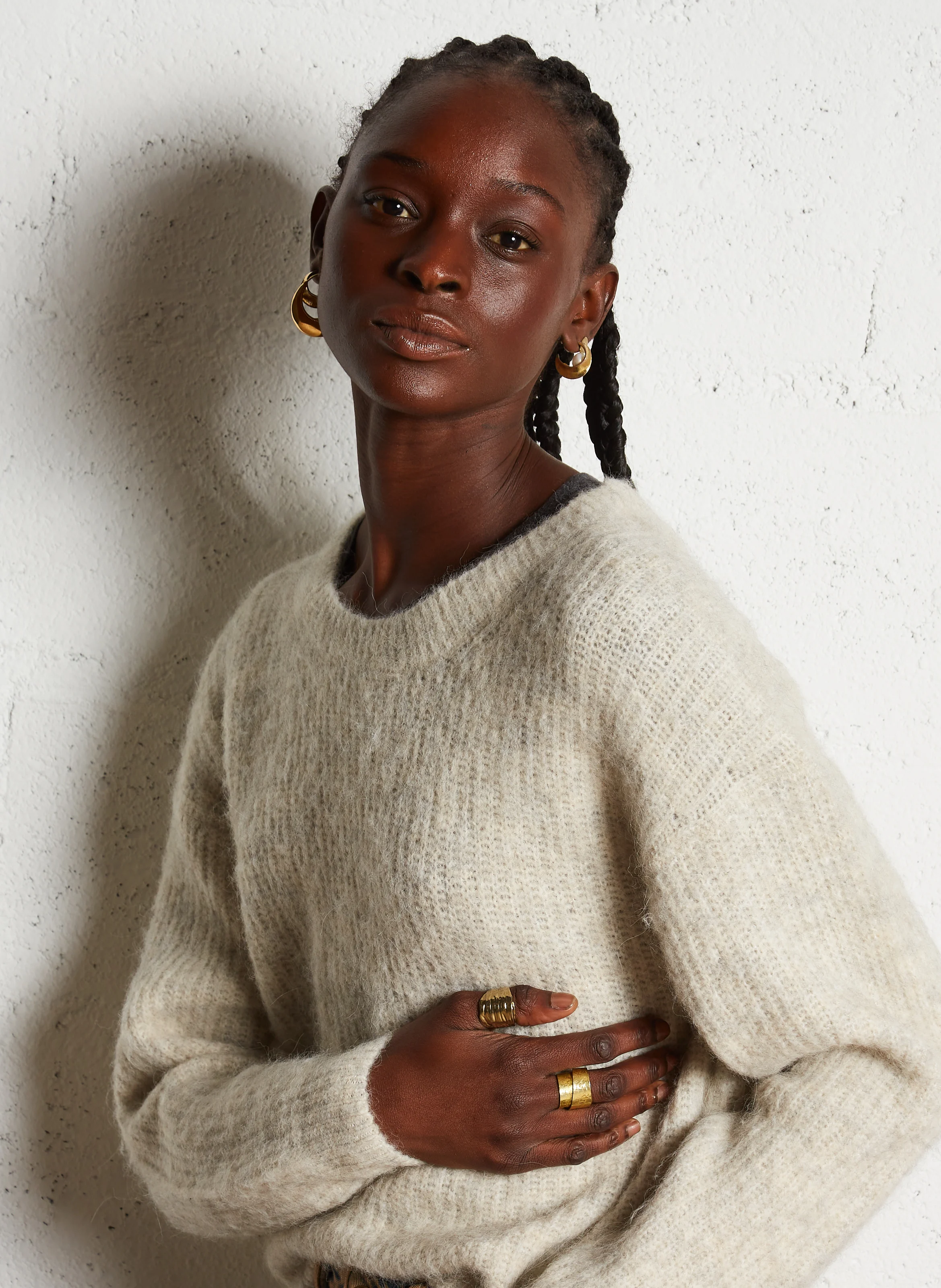 EAST - Pull col rond en laine mélangée | Beige