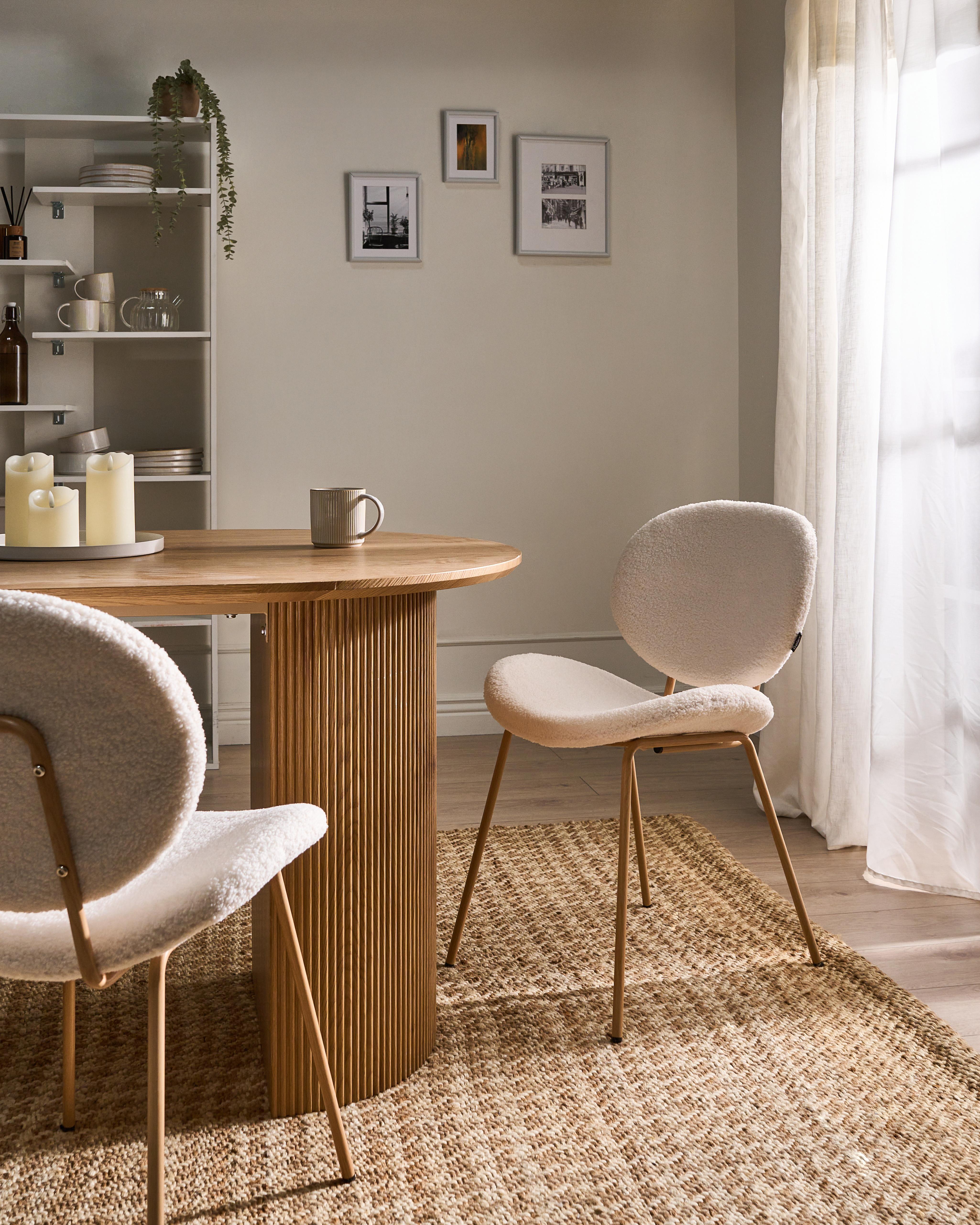 Set van 2 eetkamerstoelen LUANA Bouclé Wit