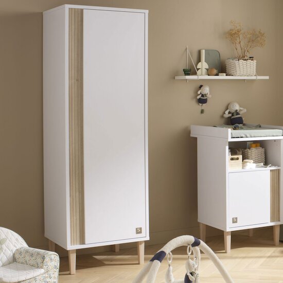 Paloma Armoirette 1 porte   Blanc neige        de               Sauthon Baby's Sweet Home