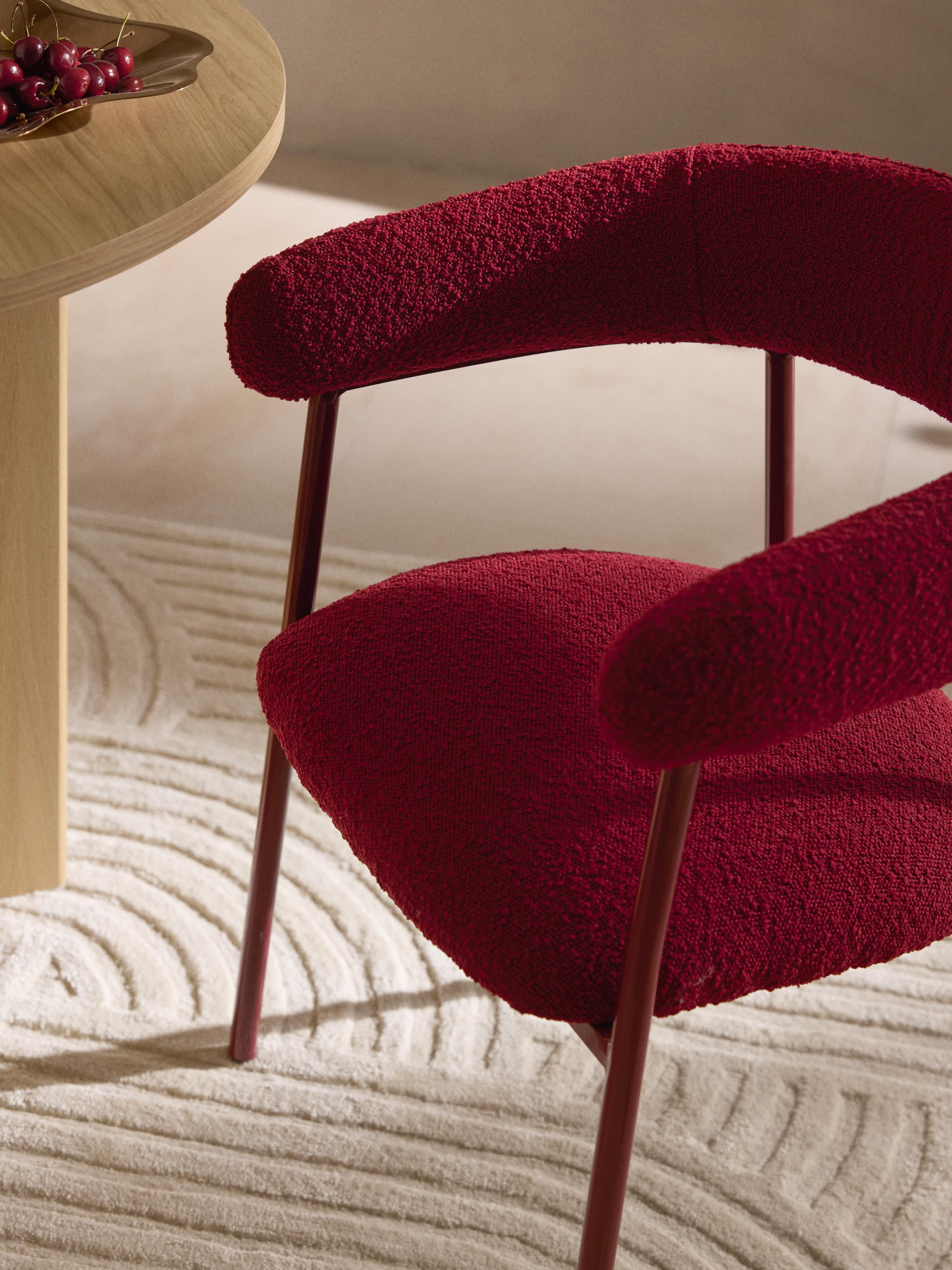 Bouclé gestoffeerde stoelen Thiago, 2 stuks