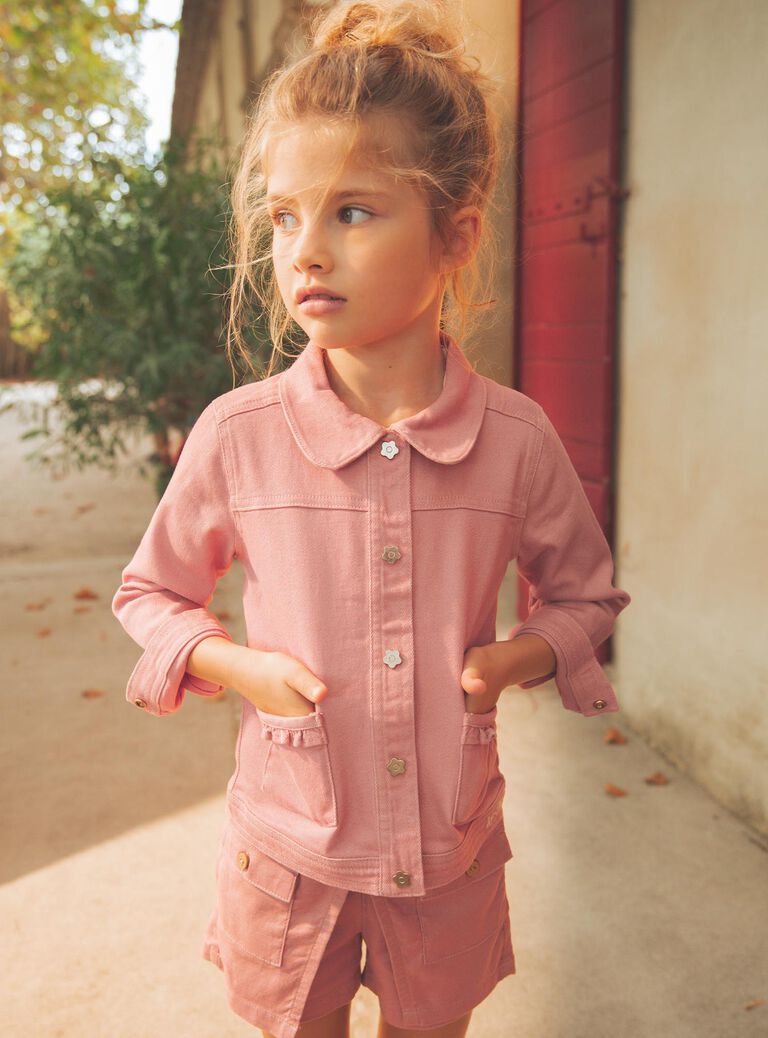 Veste rose en twill