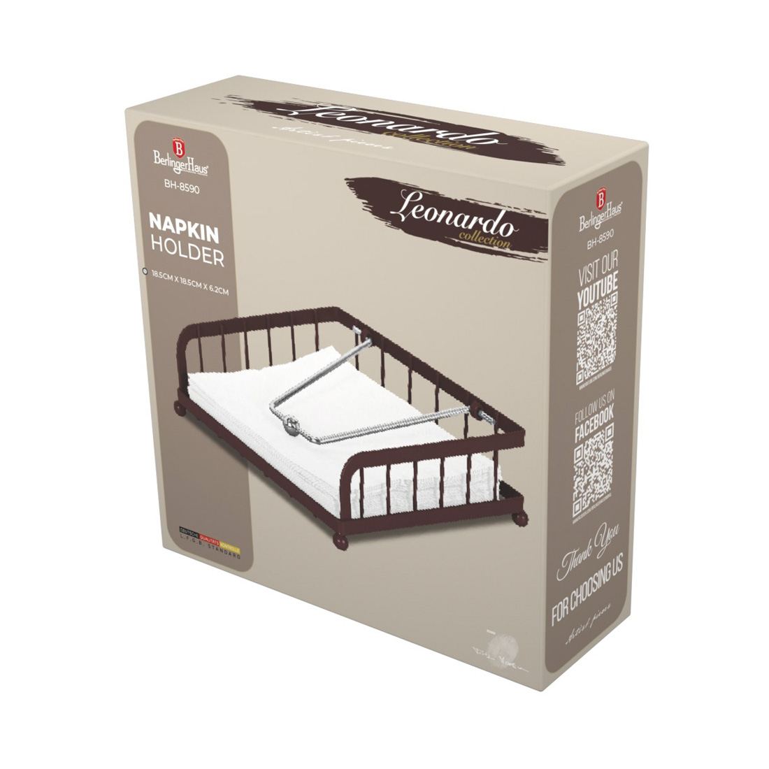 Berlinger Haus Serviettenhalter matt bordeaux Leonardo Collection