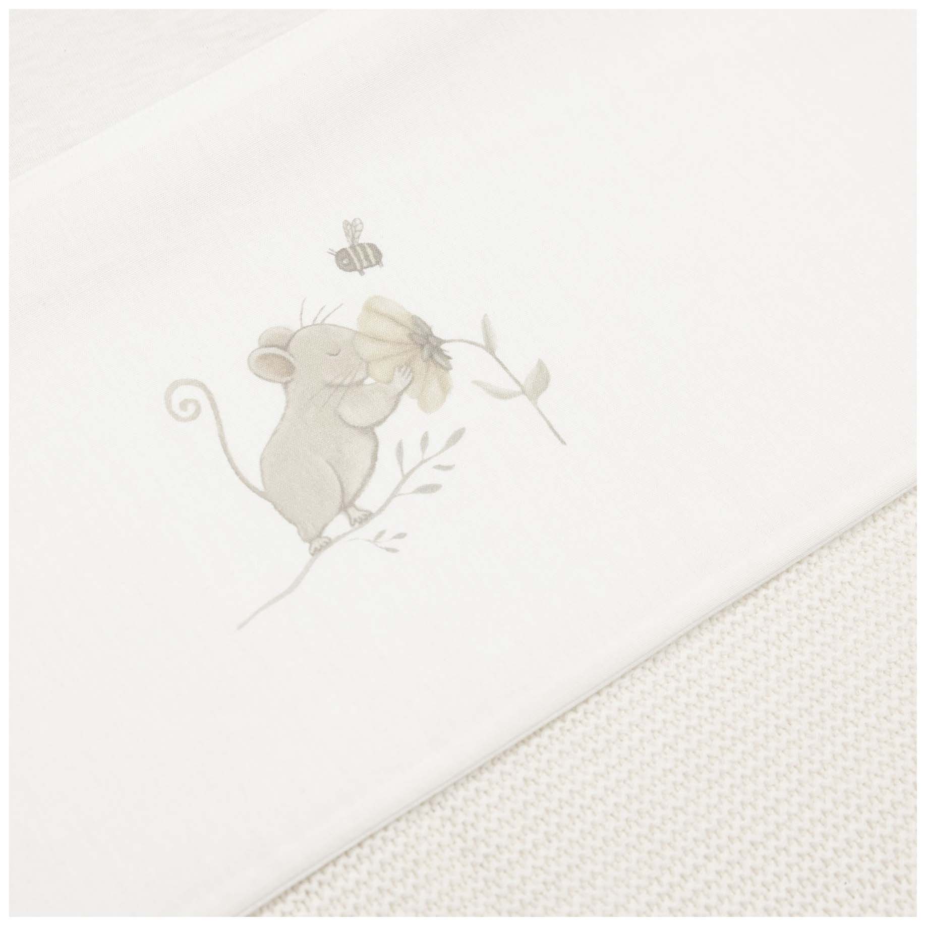 Jollein ledikantlaken dreamy mouse wit