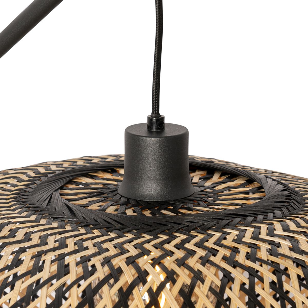 Oosterse vloerlamp zwart bamboe - Ostrava
