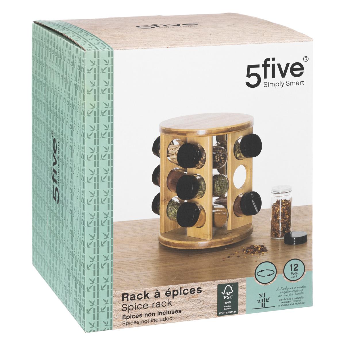 RACK 12 POTS A EPICES ROTATIF BAMBOU