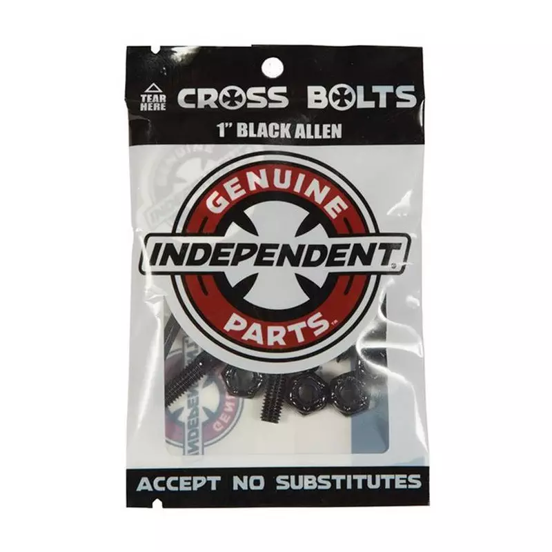 Visserie Skateboard INDEPENDENT Visserie Jeu De 8 Allen 1 Pouce Black