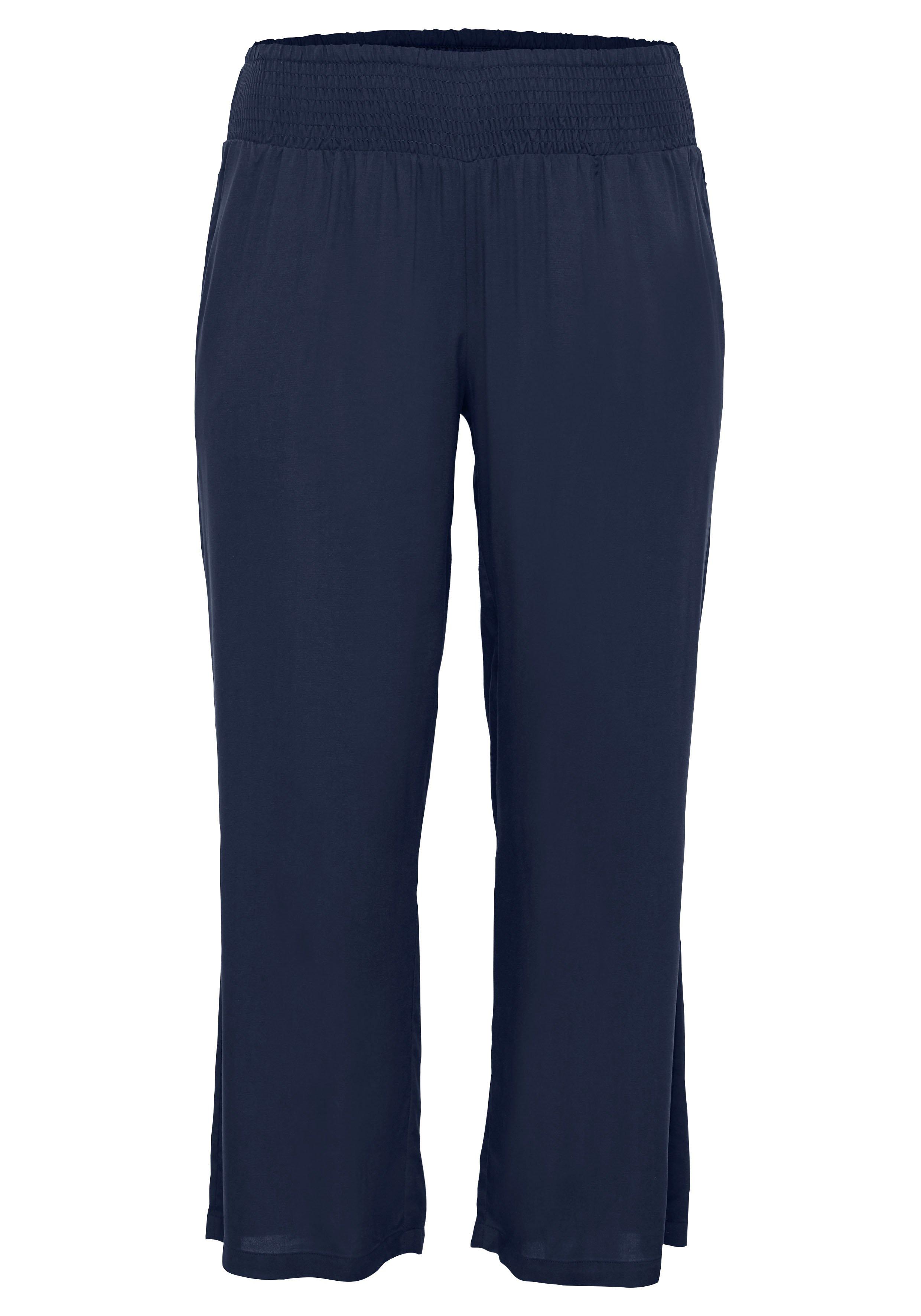 Weite Hose mit Smokbund und Taschen