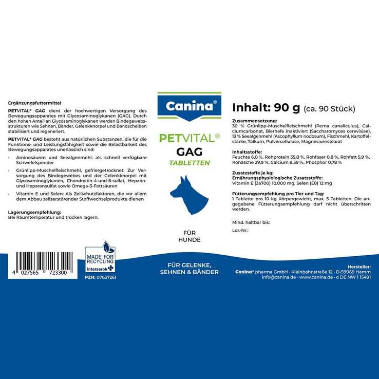 Petvital Gag Tabletten für Hunde, 90 St