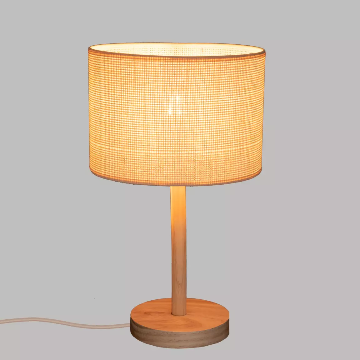 Lampe à poser en bois (H42 cm) Della Beige