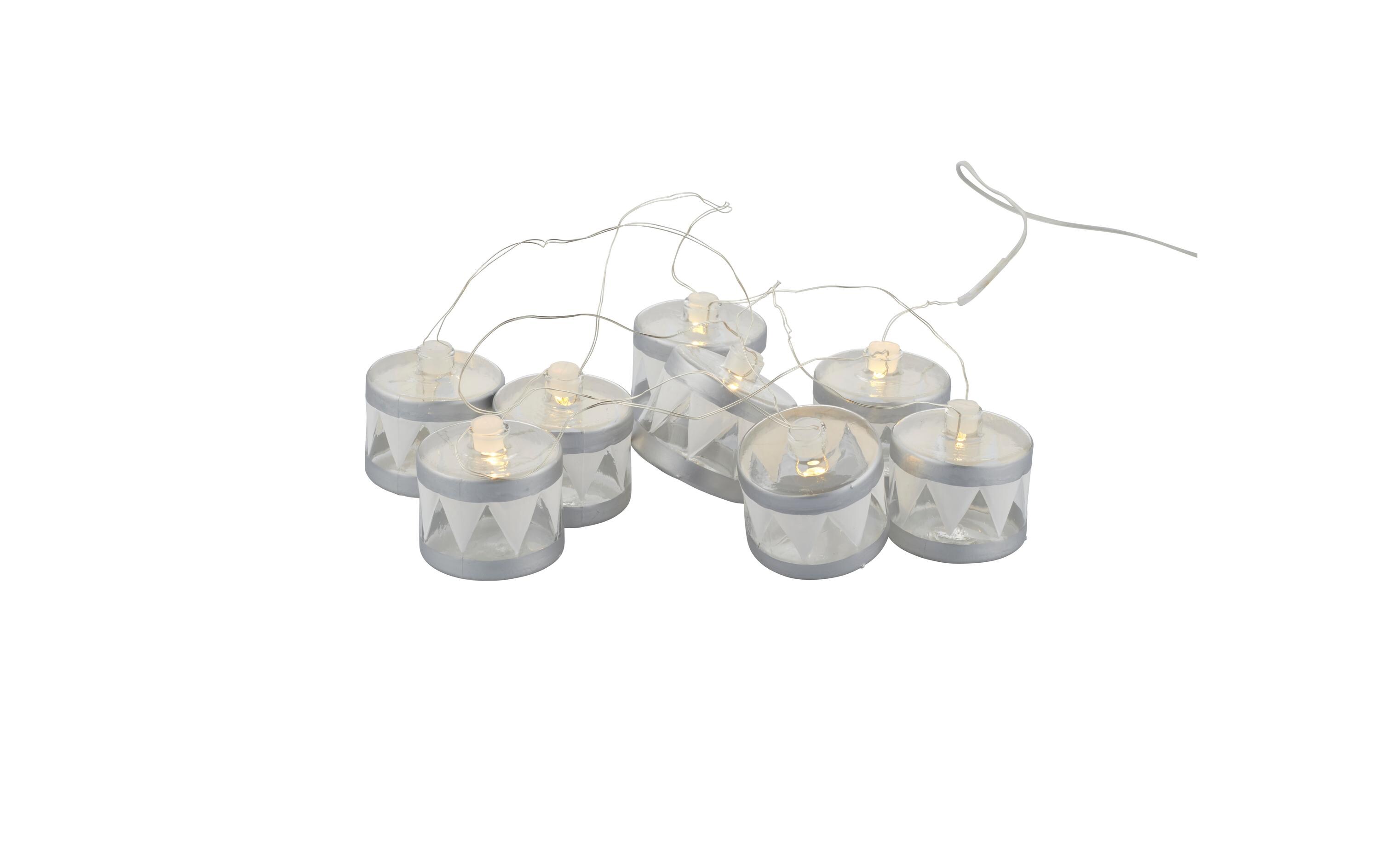 LED-Lichterkette Elly Trommel, 8 LED, 1.5 m, SilberLED Lichterkette in Trommelform