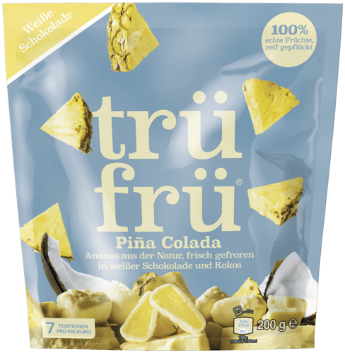 TRÜFRÜ® Pina Colada gefrorene Ananas mit weißer Schokolade und Kokosnuss