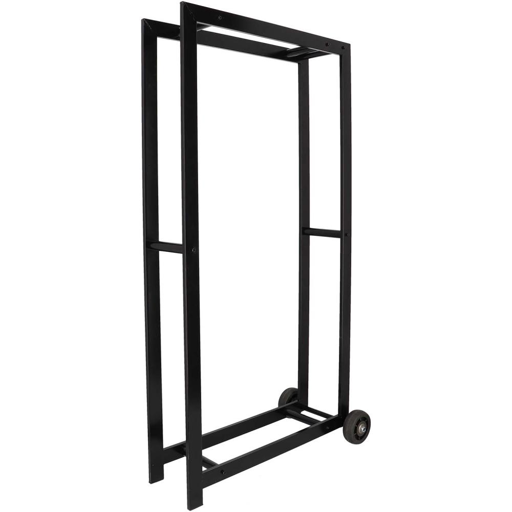 Porte bûches en métal avec 2 roues
