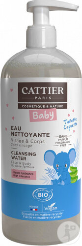Cattier Eau Nettoyante Micellaire Bébé Visage Et Corps Bio Flacon Pompe 500ml
