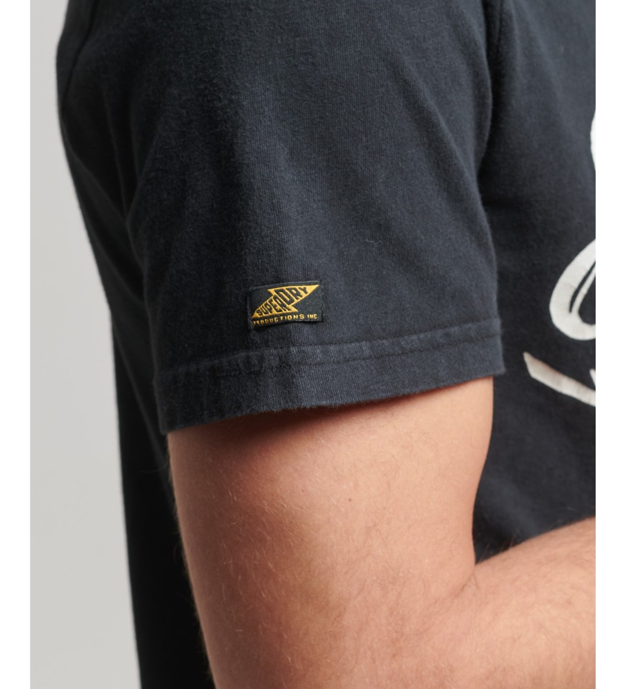 Camiseta preta da loja Superdry Vintage Merch
