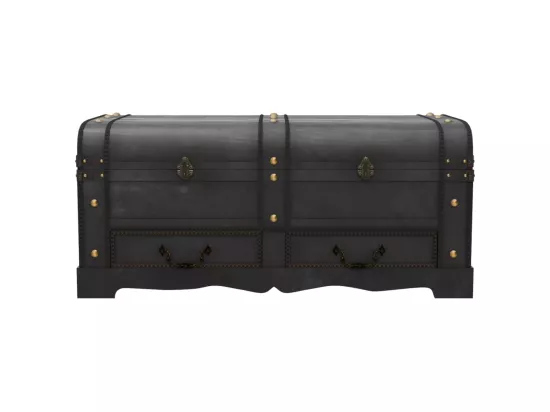 Coffre de rangement en bois Large Noir