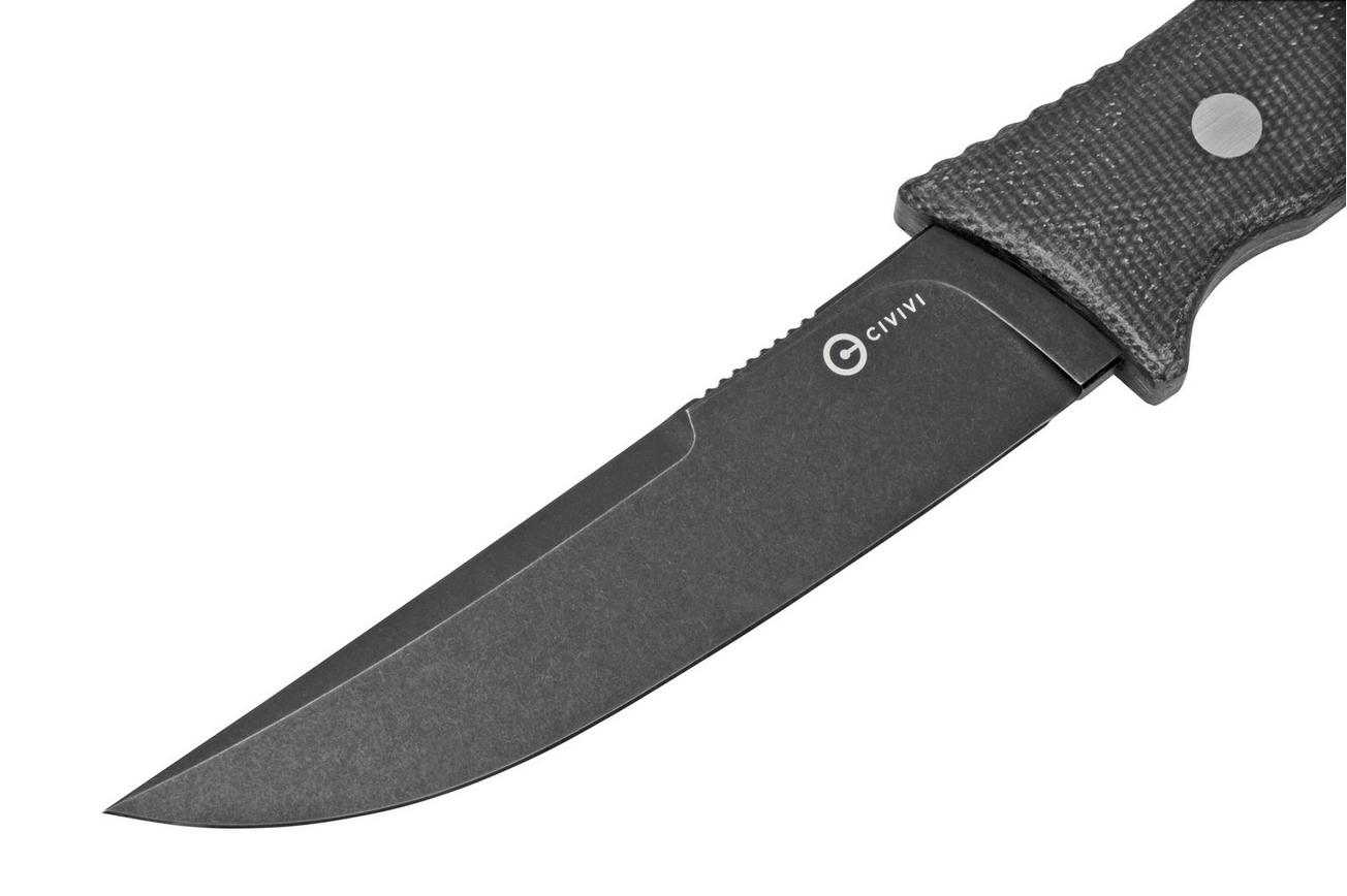 Civivi Tamashii C19046-4 Green Canvas Micarta, Blackwashed vaststaand mes, Bob Terzuola design