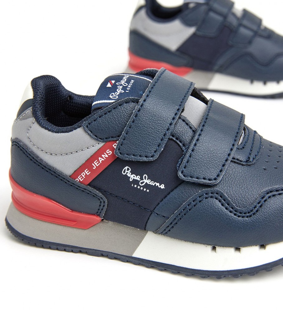 Tênis Pepe Jeans London Preto Brilhante Azul Marinho