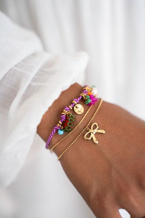 Art paarse touw armband tutti frutti