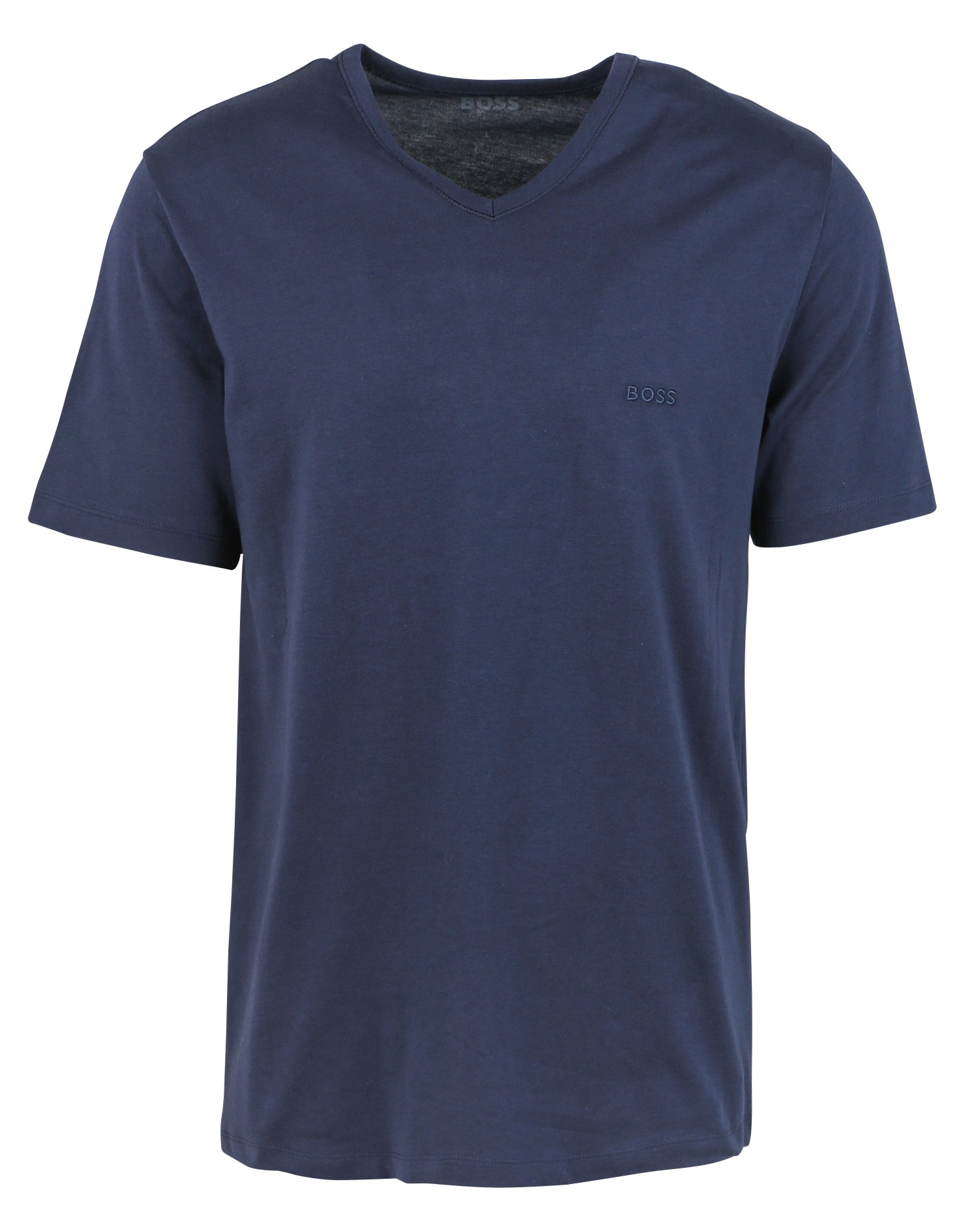 Lot de 3 tee-shirts col V brodé en coton | Bleu