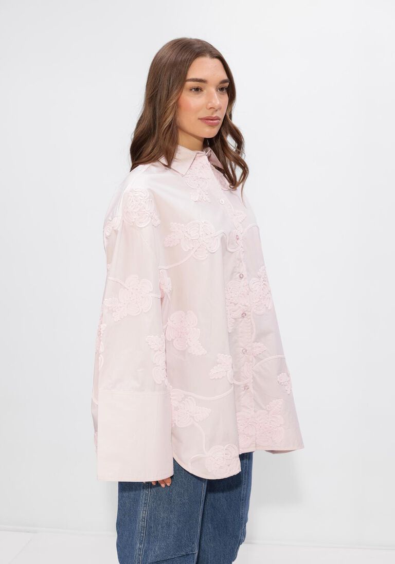 witte rotate blouses flower oversized shirt