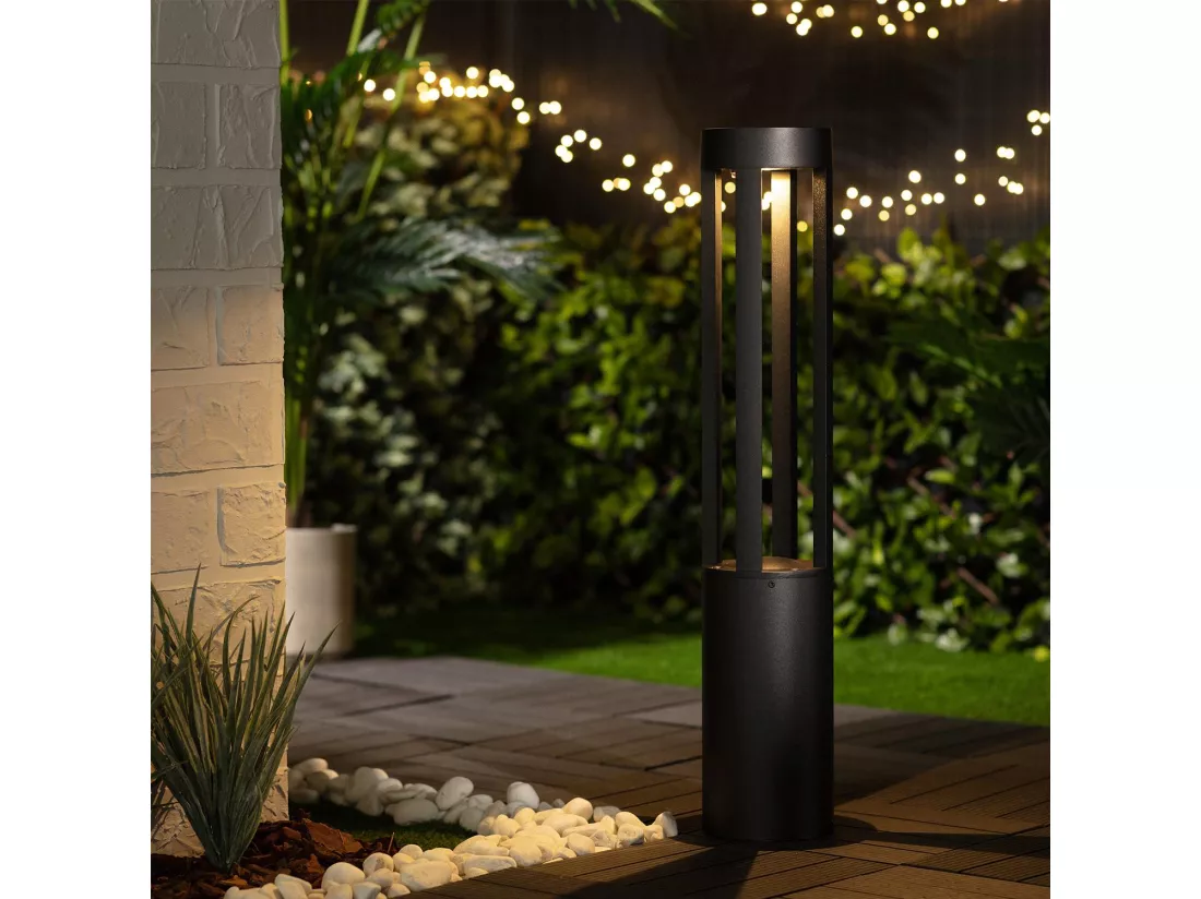 Balise LED Solaire Extérieure 1.5W en Saillie sur Pied 80cm Siparia 3000K Blanc chaud