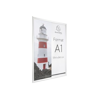 Exacompta Office cadre - Cadre mural clipsable pour A1 - aluminium/cristal