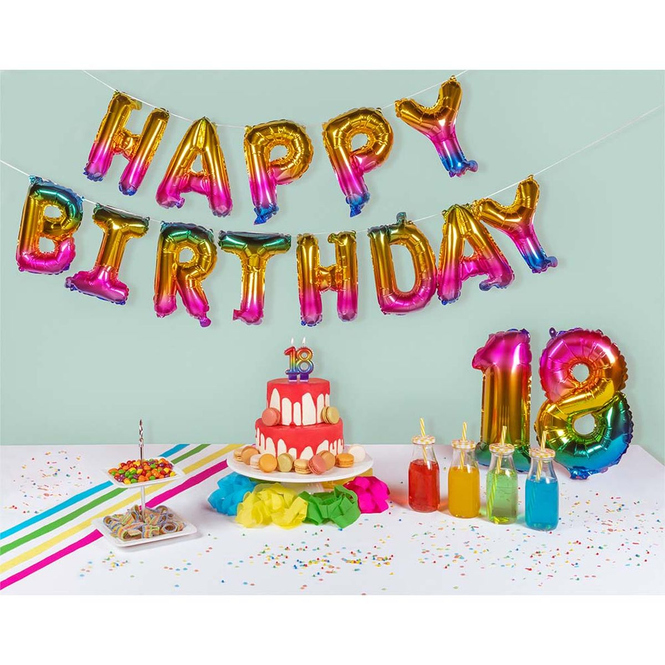 Folienballons - Happy Birthday - Länge ca. 8 m