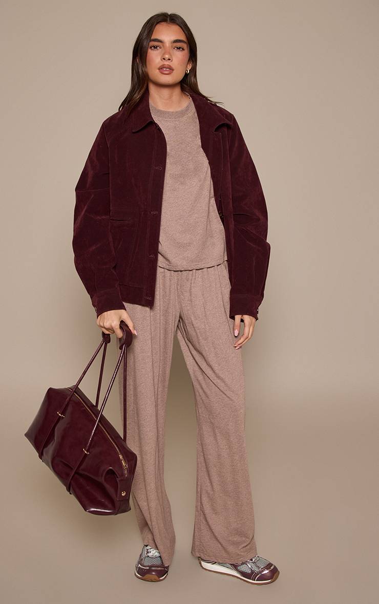 Taupe Ensemble Coordonné T-shirt Moucheté