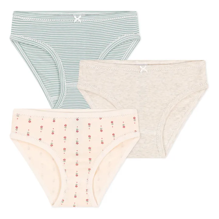 Petit Bateau Lot 3 Culottes Fleurs | Beige