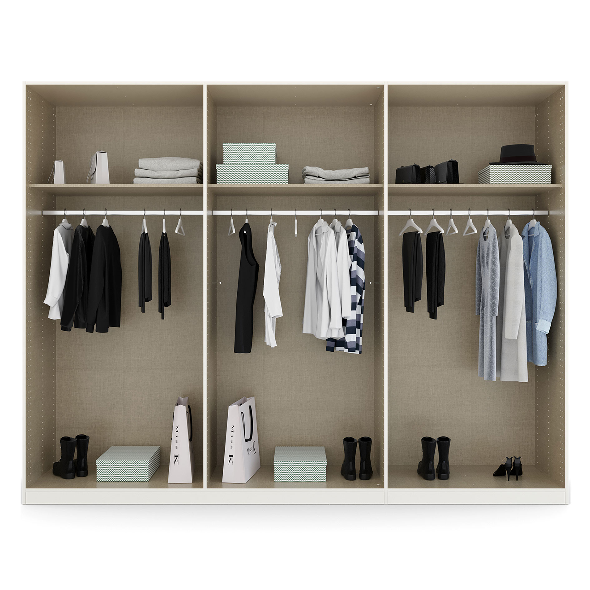 Drehtürenschrank - alpinweiß - 271 cm