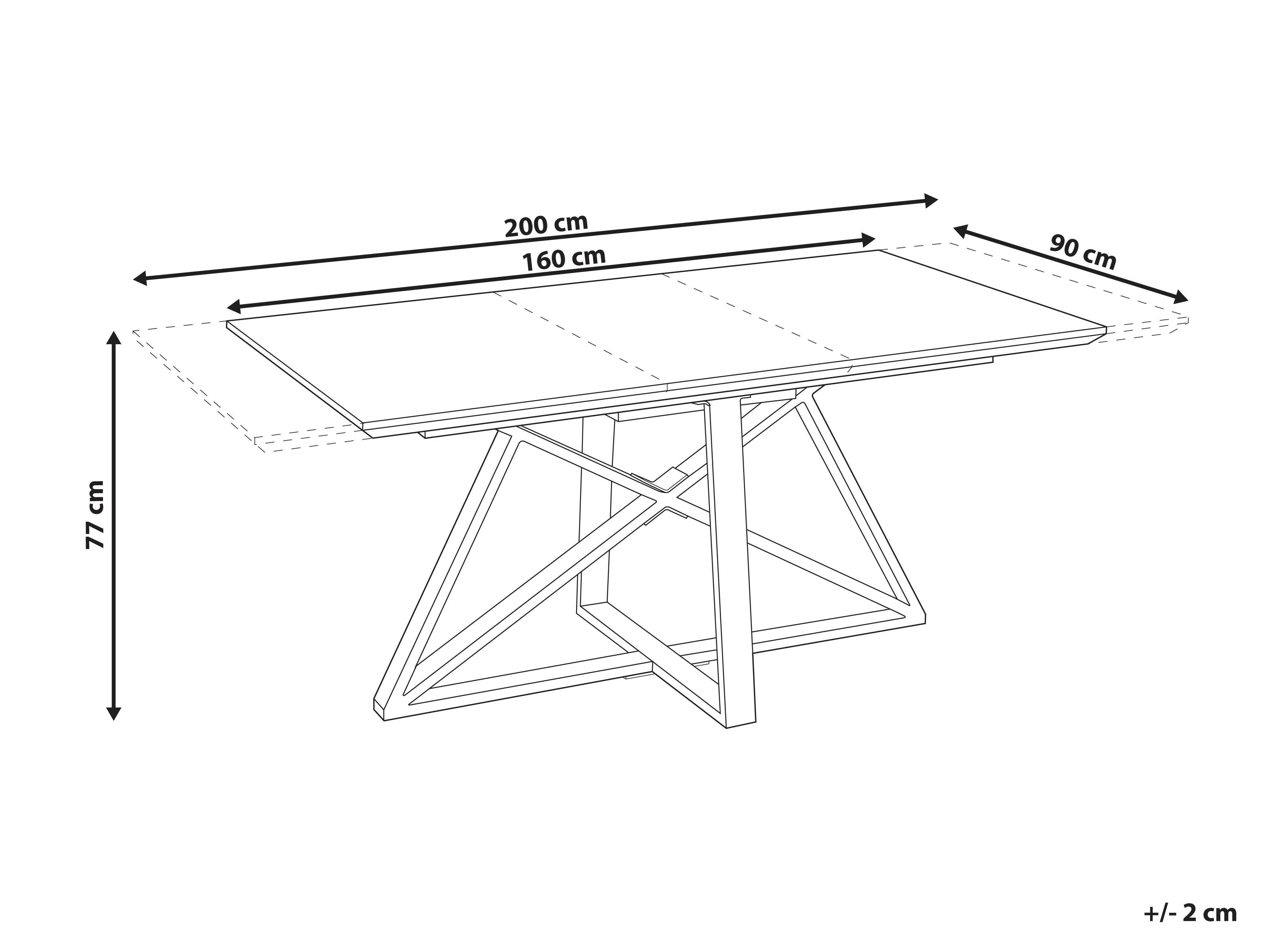 Eettafel uitschuifbaar MAXIMUS Wit marmer 90 cm 160/200 cm