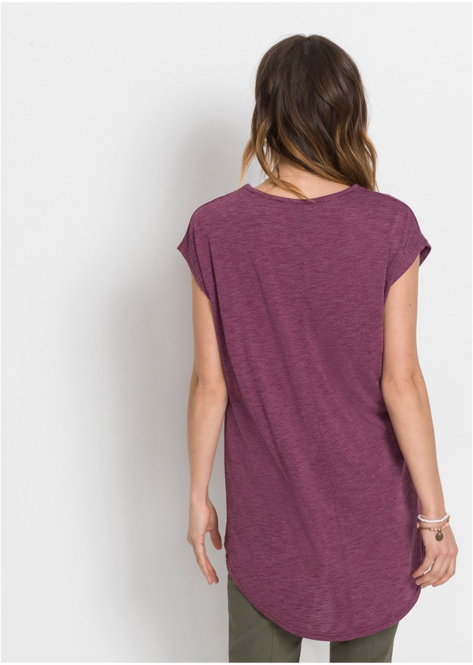 T-shirt long avec base arrondie