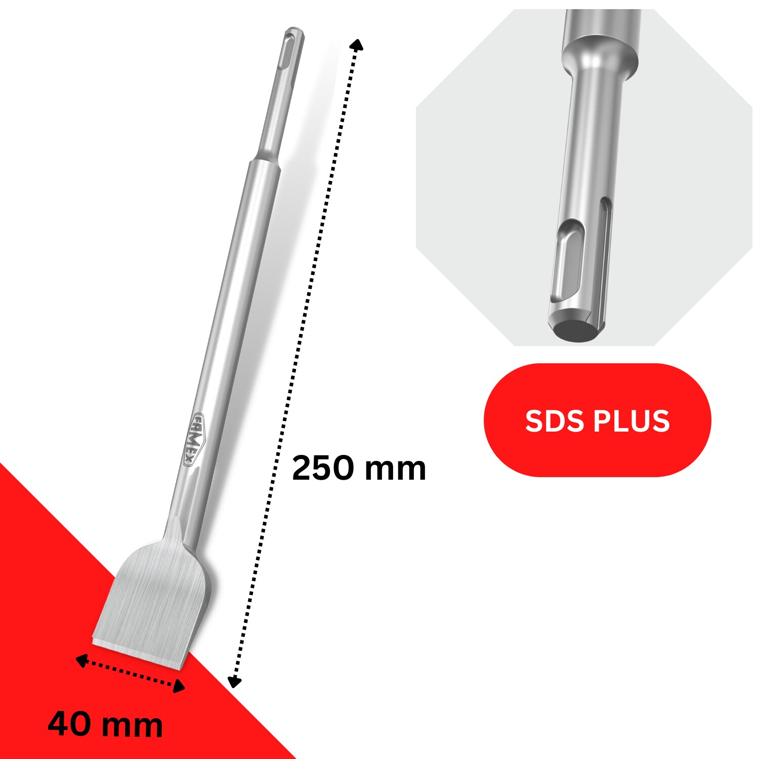 FAMEX 8341 Fliesenmeissel SDS-Plus 40x250 mm