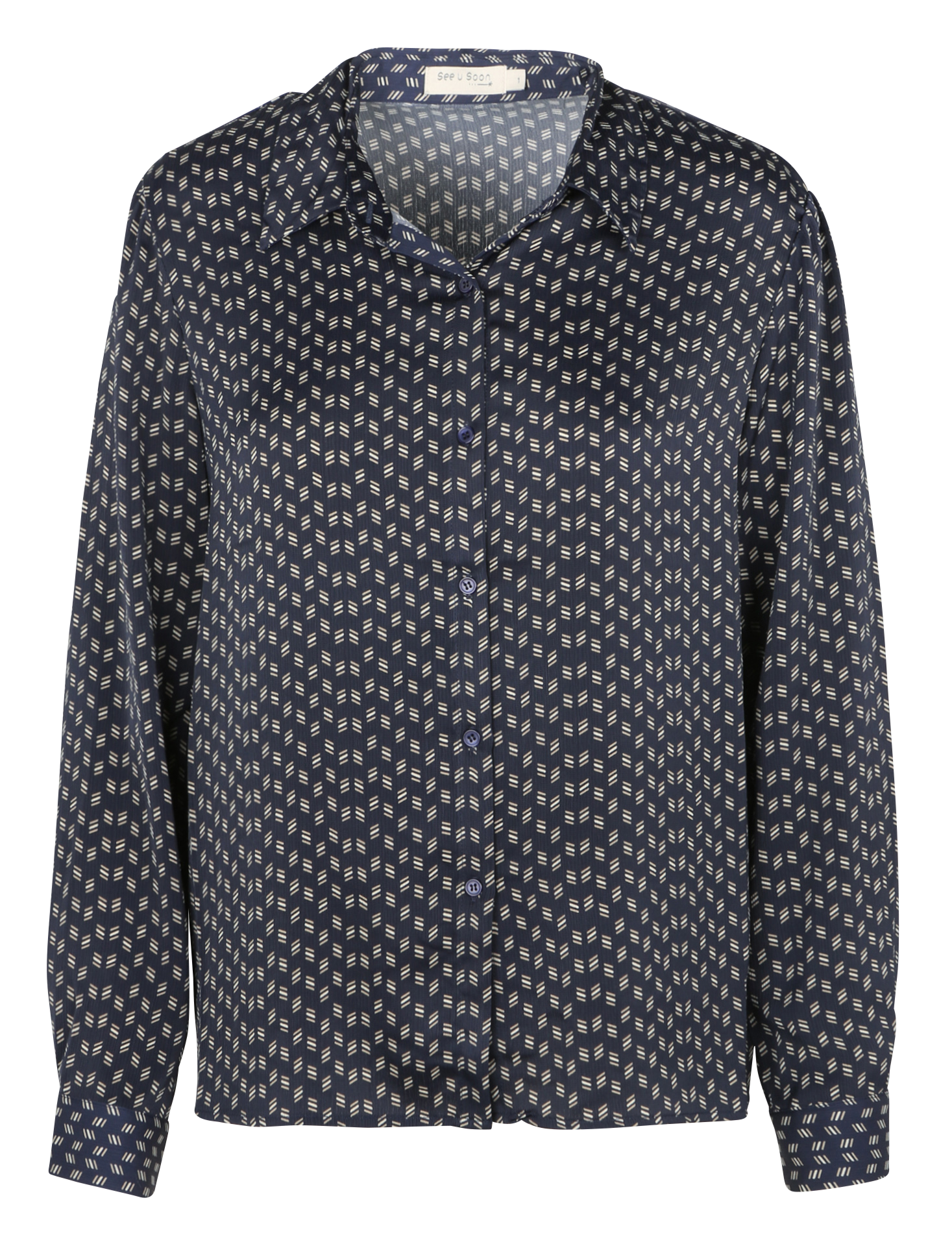 Chemise droite imprimée| Bleu