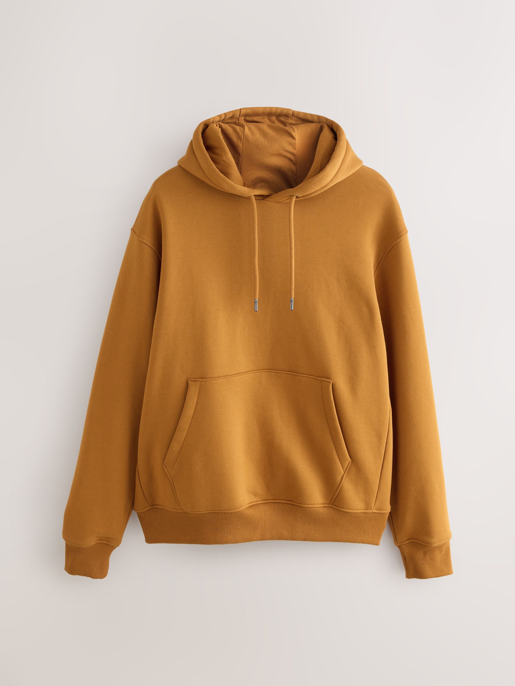 Donkergeel - Normale Pasvorm - Zwaargewicht Cotton Rich Jersey Hoodie
